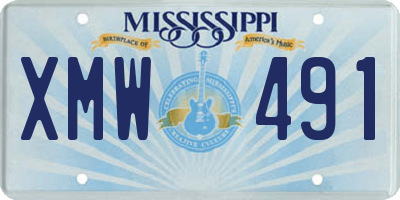 MS license plate XMW491