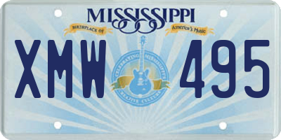 MS license plate XMW495