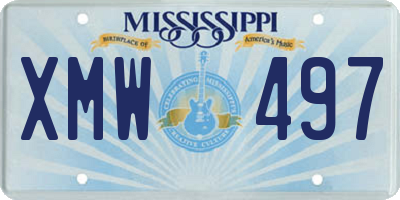 MS license plate XMW497