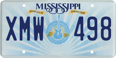 MS license plate XMW498