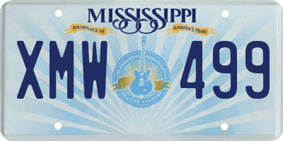 MS license plate XMW499
