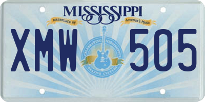 MS license plate XMW505