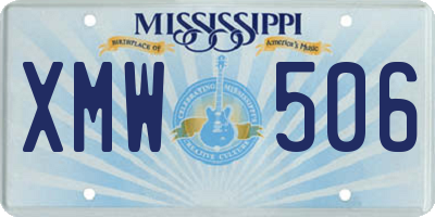 MS license plate XMW506