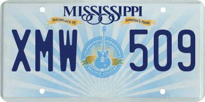 MS license plate XMW509