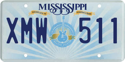 MS license plate XMW511