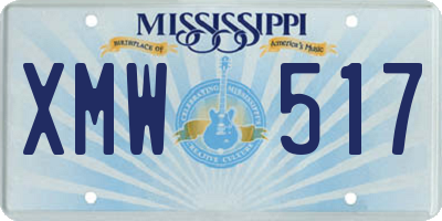 MS license plate XMW517