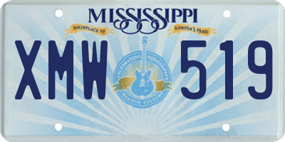 MS license plate XMW519