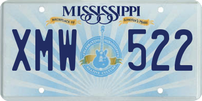 MS license plate XMW522