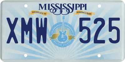 MS license plate XMW525
