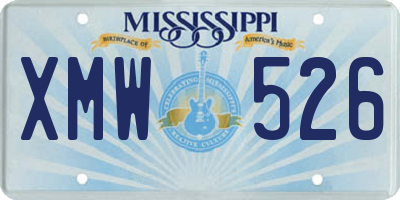 MS license plate XMW526