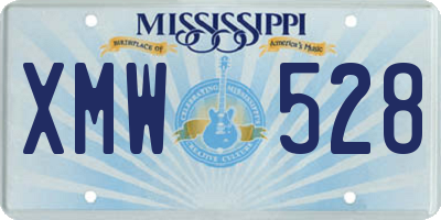 MS license plate XMW528