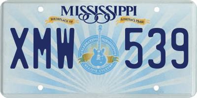 MS license plate XMW539