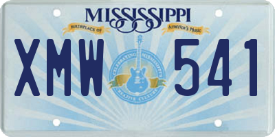 MS license plate XMW541