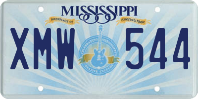 MS license plate XMW544