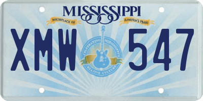 MS license plate XMW547