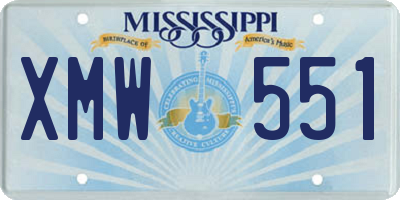 MS license plate XMW551