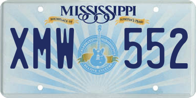 MS license plate XMW552