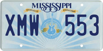MS license plate XMW553