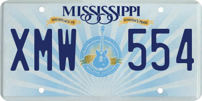 MS license plate XMW554