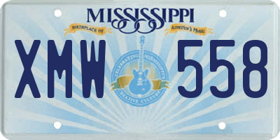 MS license plate XMW558