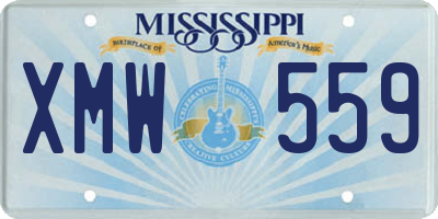 MS license plate XMW559