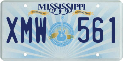MS license plate XMW561