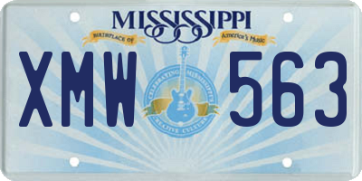 MS license plate XMW563