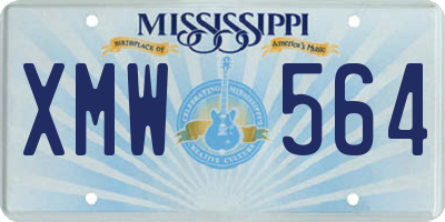 MS license plate XMW564