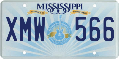 MS license plate XMW566