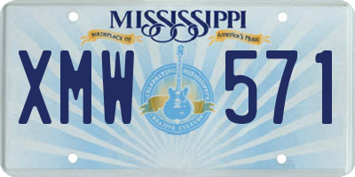 MS license plate XMW571