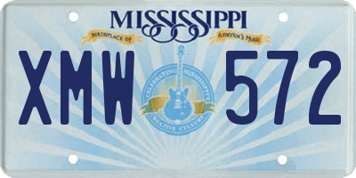 MS license plate XMW572