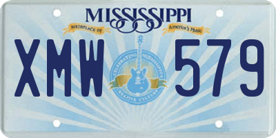 MS license plate XMW579