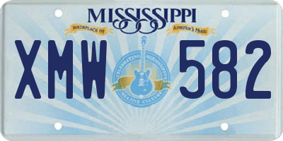 MS license plate XMW582