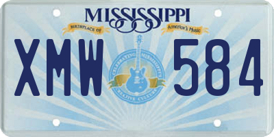 MS license plate XMW584
