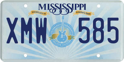 MS license plate XMW585