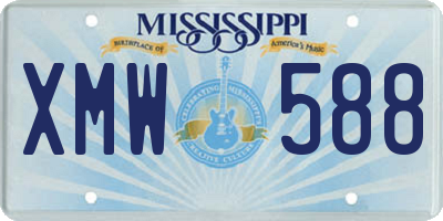 MS license plate XMW588