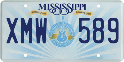 MS license plate XMW589
