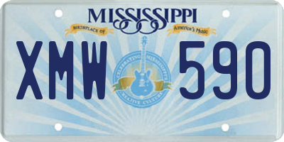 MS license plate XMW590