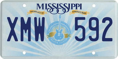MS license plate XMW592