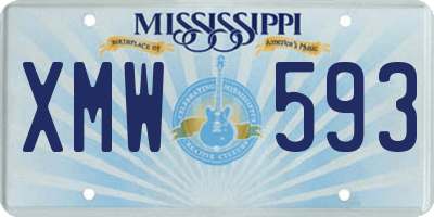 MS license plate XMW593