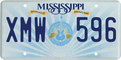 MS license plate XMW596