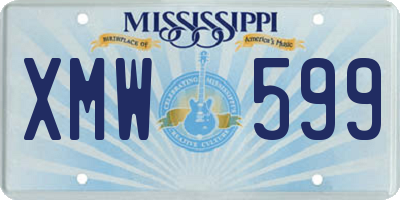 MS license plate XMW599