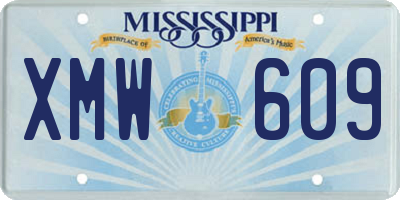 MS license plate XMW609