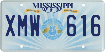 MS license plate XMW616