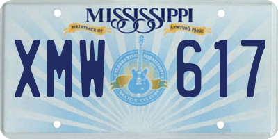 MS license plate XMW617