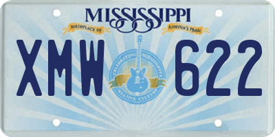 MS license plate XMW622