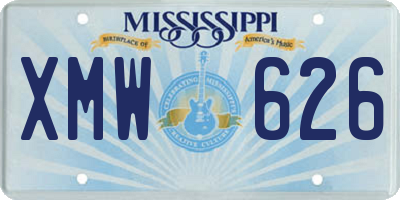 MS license plate XMW626