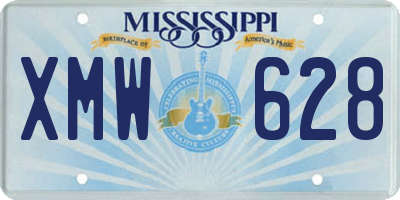 MS license plate XMW628