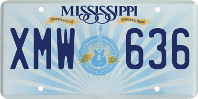 MS license plate XMW636