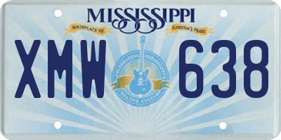 MS license plate XMW638